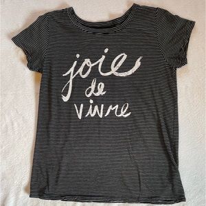 Anthropologie Sol Angeles black/white Joie de Vivre shirt sz L